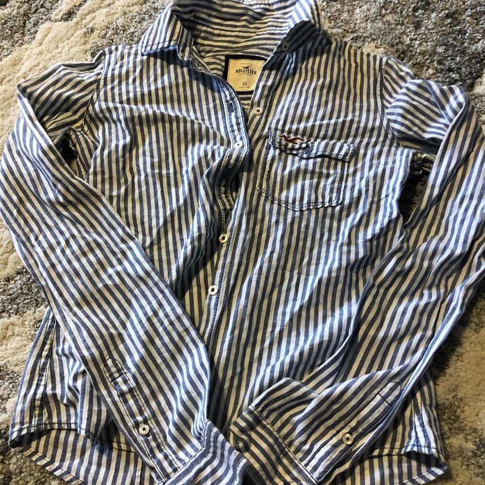 Hollister stripe button down shirt XS